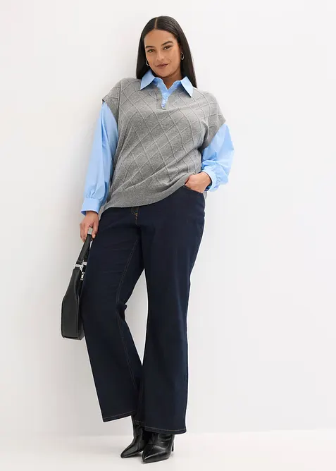 Genser med innfelt skjorte, bonprix