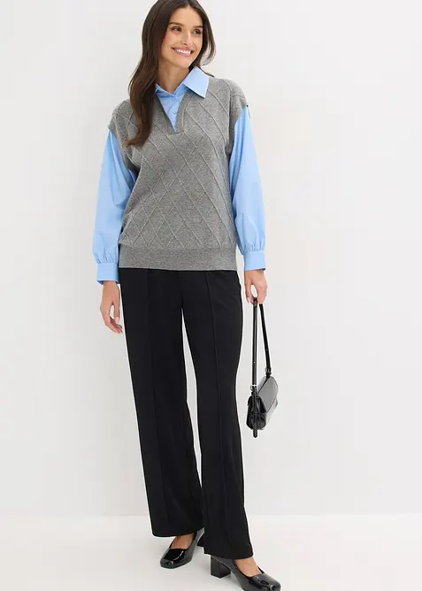 Genser med innfelt skjorte, bonprix