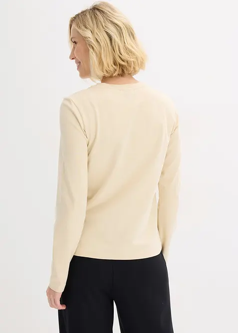 Langermet topp med &oslash;kologisk bomull, bonprix