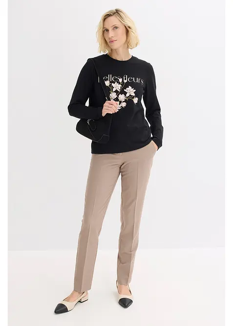 Langermet topp med &oslash;kologisk bomull, bonprix