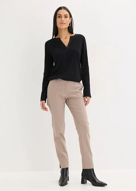 Langermet topp med splitt, bonprix