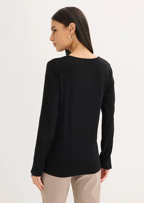 Langermet topp med splitt, bonprix