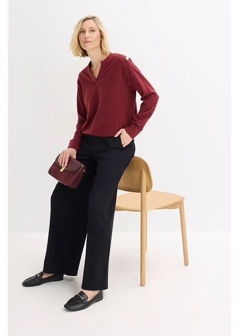 Strikket genser med knappedetaljer, bonprix