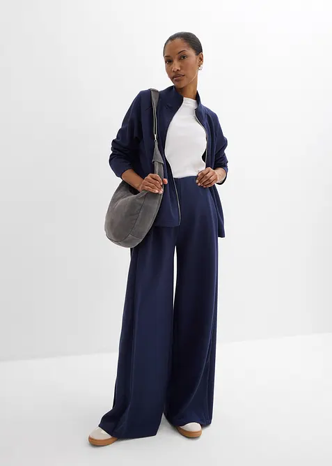 Vid bukse i materialmiks med fold p&aring; siden, bonprix