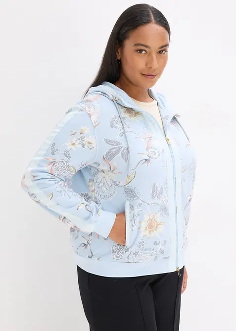 Sweatjakke med trykk, bonprix