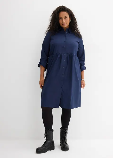 Skjortekjole i 100% bomull, bonprix