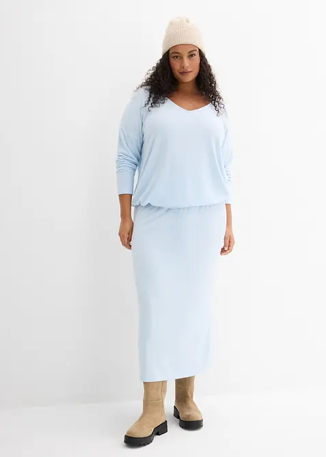Jerseyskj&oslash;rt i strikket look, bonprix