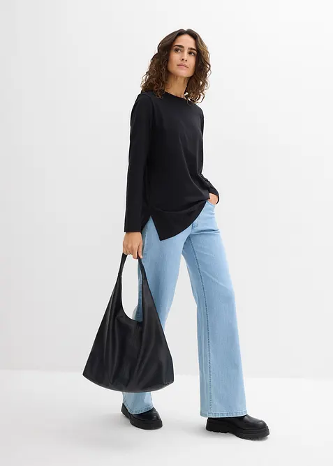 Lang topp i 100% &oslash;kologisk bomull, bonprix