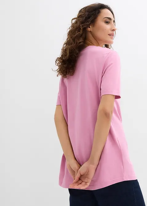 Lang topp i 100% &oslash;kologisk bomull (2-pack), bonprix