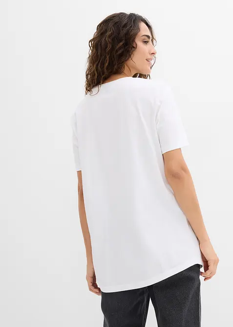 Lang topp i 100% &oslash;kologisk bomull (2-pack), bonprix