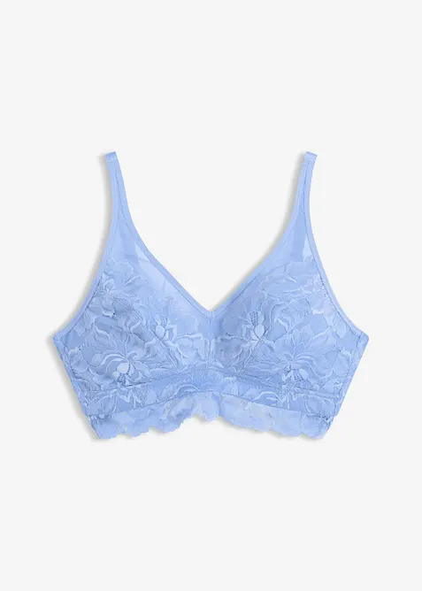 Bralette med blomsterblonder og mesh, bonprix