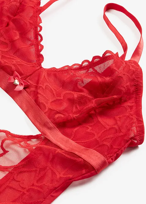 Stringbody med hjerteblonder, bonprix