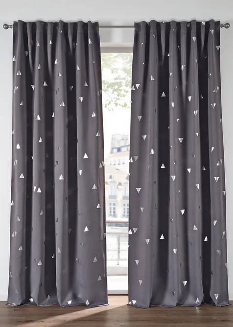 M&oslash;rkleggingsgardin med glans, f&aring;s ogs&aring; i ekstra lang (1-pack), bonprix