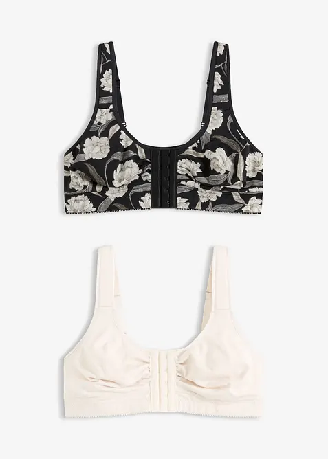 BH uten b&oslash;yle med lukning foran, med &oslash;kologisk bomull (2-pack), bonprix