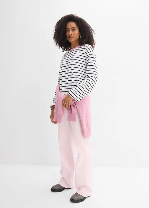 Oversized topp i 100% &oslash;kologisk bomull med lange ermer, bonprix