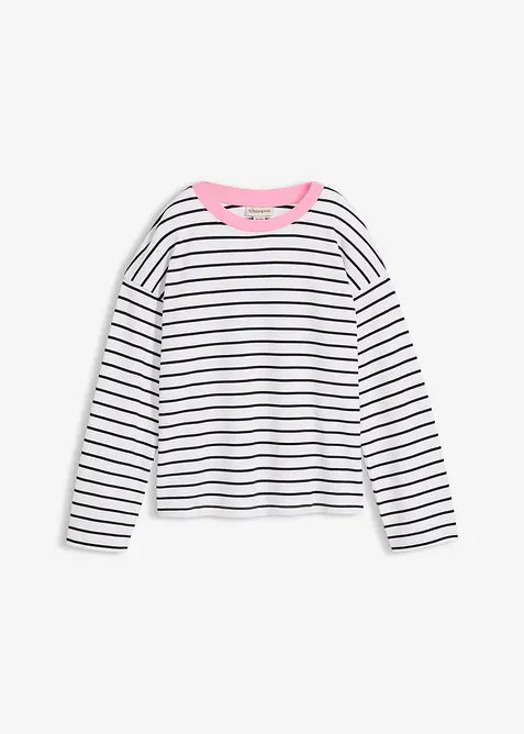 Oversized topp i 100% &oslash;kologisk bomull med lange ermer, bonprix