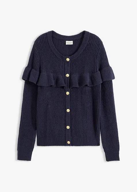 Finstrikket jakke i bomullsmiks, bonprix