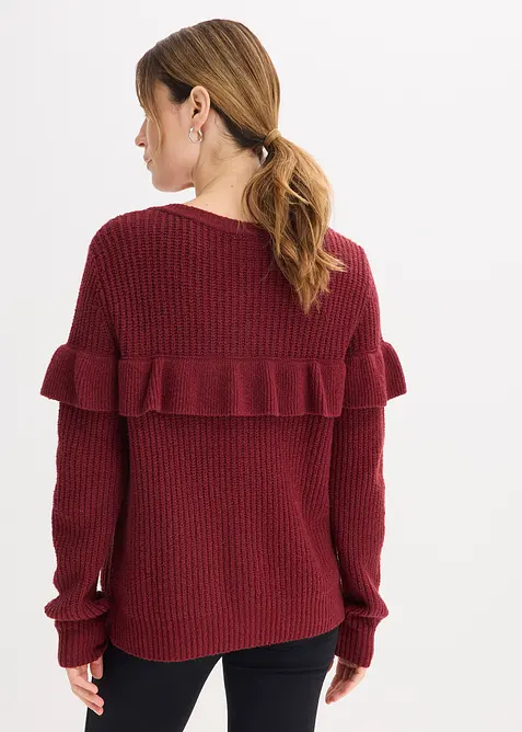 Finstrikket jakke i bomullsmiks, bonprix