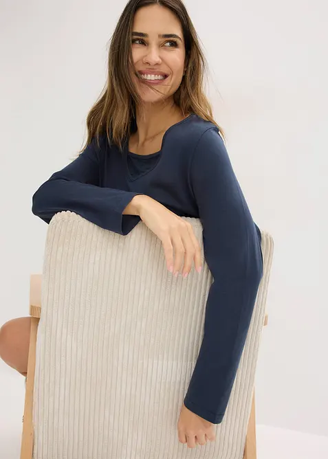 Nattskjorte av myk bomull, bonprix