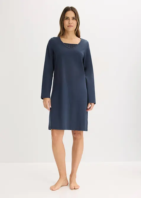 Nattskjorte av myk bomull, bonprix