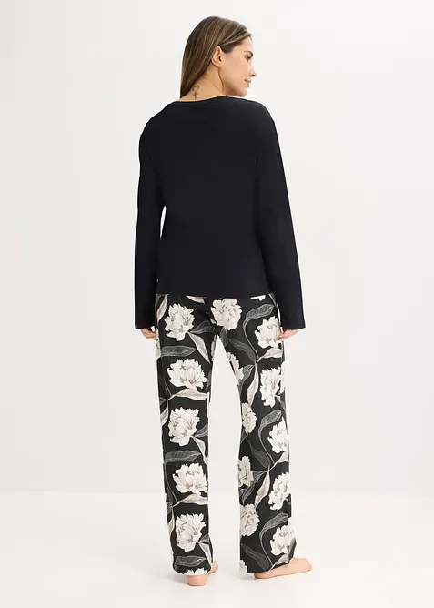 Pyjamas med viskose og vide ben, bonprix