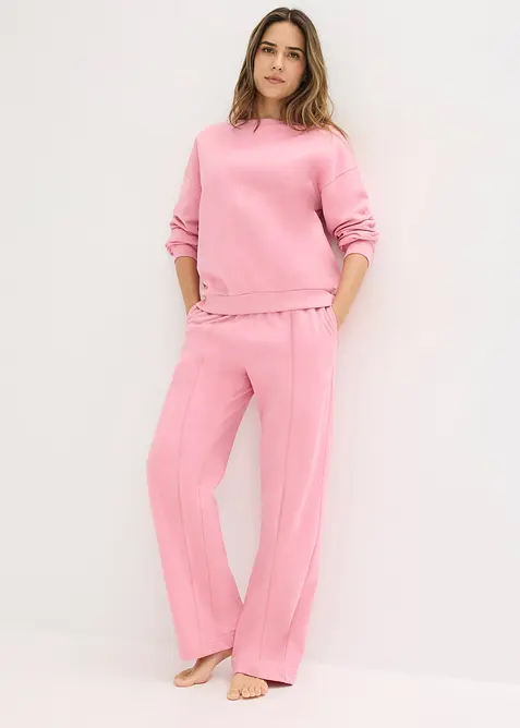 Sweat-kosedress med biser, bonprix