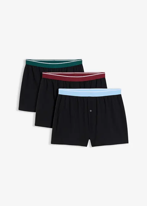 Ledige boksershorts i &oslash;kologisk bomull (3-pack), bonprix