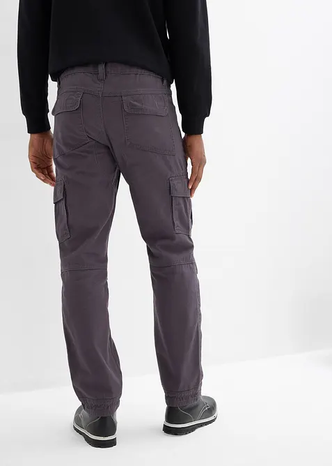 Relaxed Fit-cargobukse i 100% robust bomull, Straight, bonprix