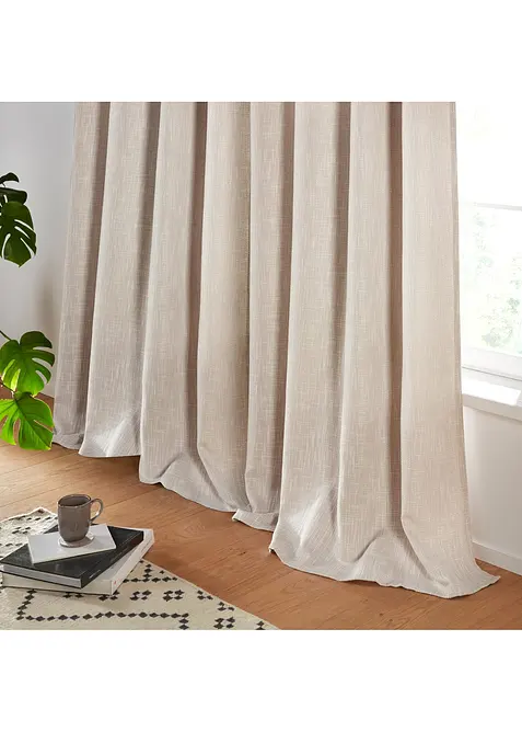 Ugjennomsiktig gardin med struktur (1-pack), bonprix