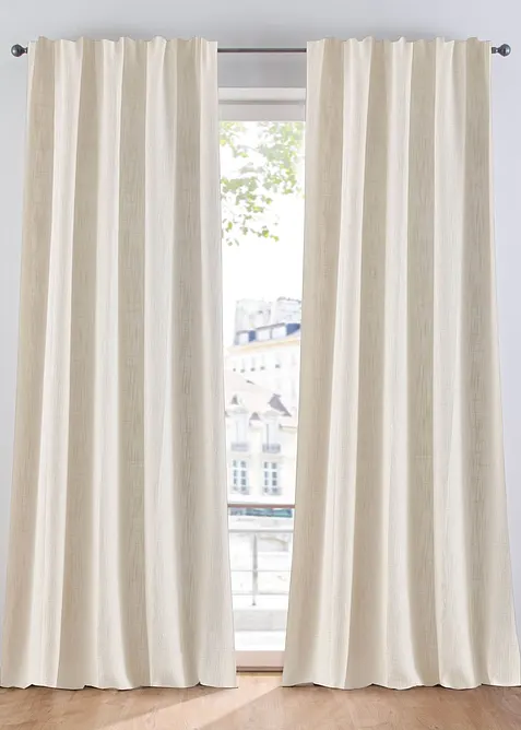 Ugjennomsiktig gardin med struktur (1-pack), bonprix