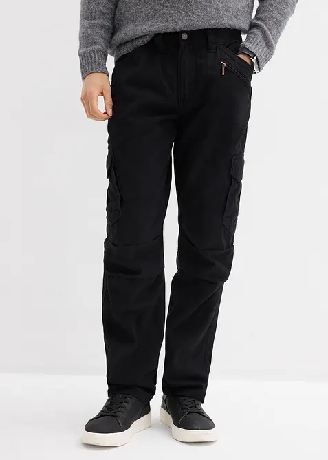 Relaxed Fit-cargobukse i 100% robust bomull, Straight, bonprix
