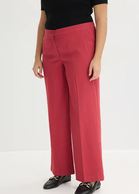 Bukse i lett viskose med vide ben, bonprix