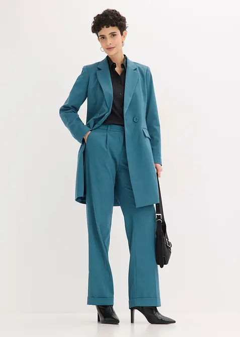 Lang blazer med V-hals, lange ermer, bonprix