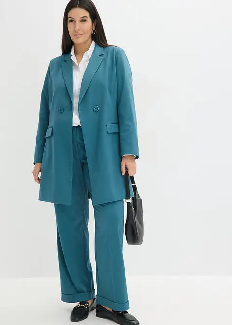 Lang blazer med V-hals, lange ermer, bonprix