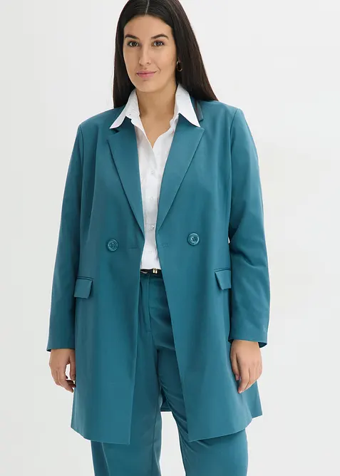 Lang blazer med V-hals, lange ermer, bonprix