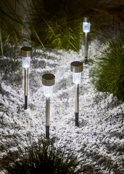 Dekorlys med solcelle for belysning av vei (4-pack), bonprix