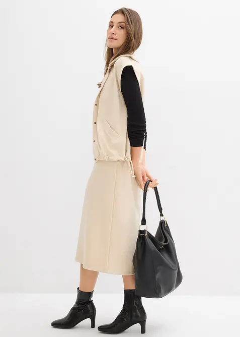 Midiskj&oslash;rt i mykt scuba-materiale, bonprix