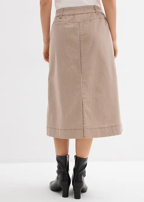 Midiskj&oslash;rt med stripem&oslash;nster og knappestolpe, bonprix