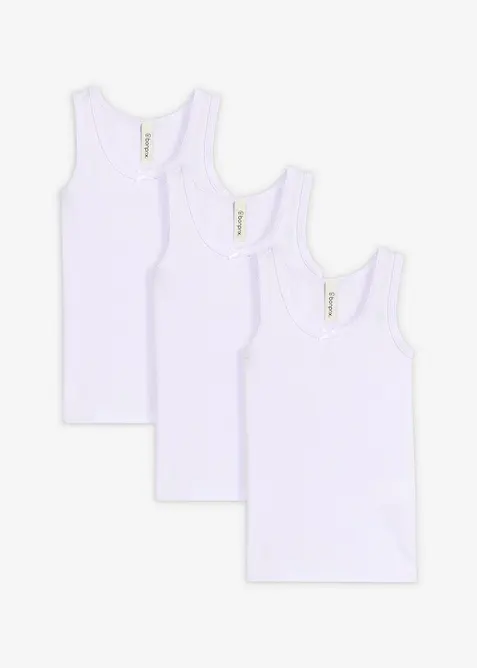 Singlet med myk bomull (3-pack), bonprix