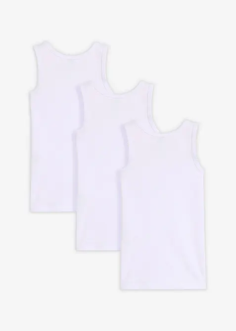 Singlet med myk bomull (3-pack), bonprix