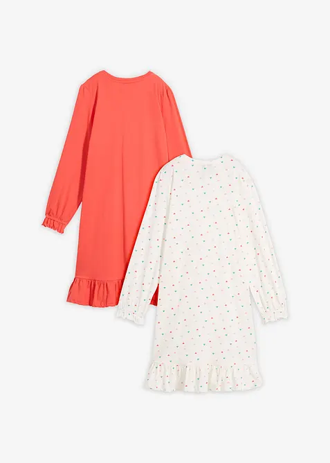 Nattkjole i myk bomull (2-pack), bonprix