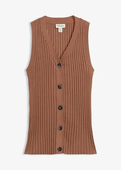 Vest i ribbestrikk, bonprix