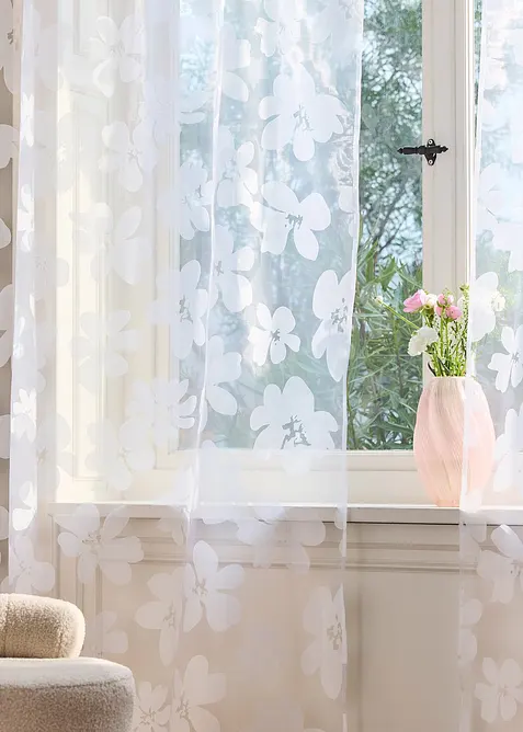 Gardin med etset m&oslash;nster (1-pack), bonprix