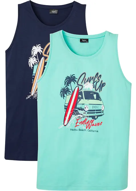 Singlet i &oslash;kologisk bomull (2-pack), bonprix