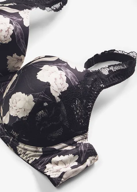 Vattert BH med glans og blonder, bonprix