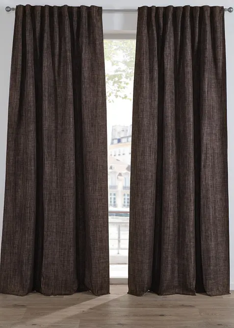 M&oslash;rkleggingsgardin med fin struktur (1-pack), bonprix