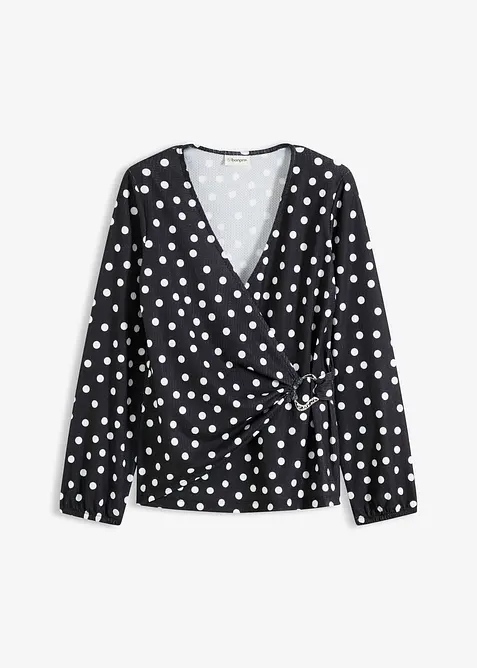 Langermet topp i strukturert jersey, bonprix