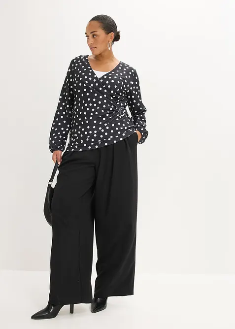 Langermet topp i strukturert jersey, bonprix