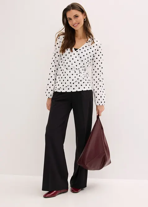 Langermet topp i strukturert jersey, bonprix