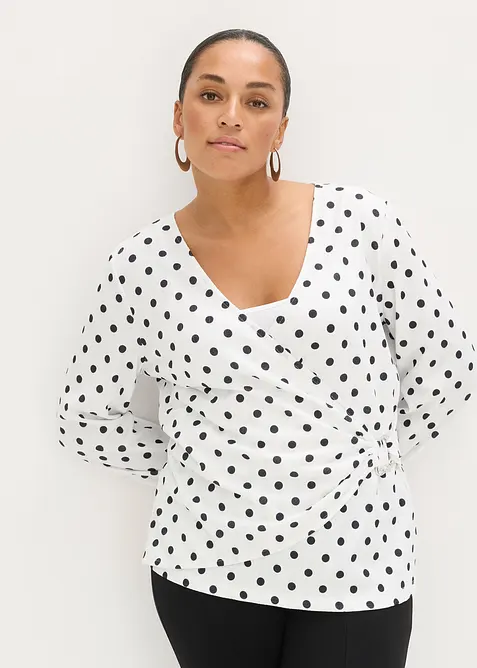 Langermet topp i strukturert jersey, bonprix